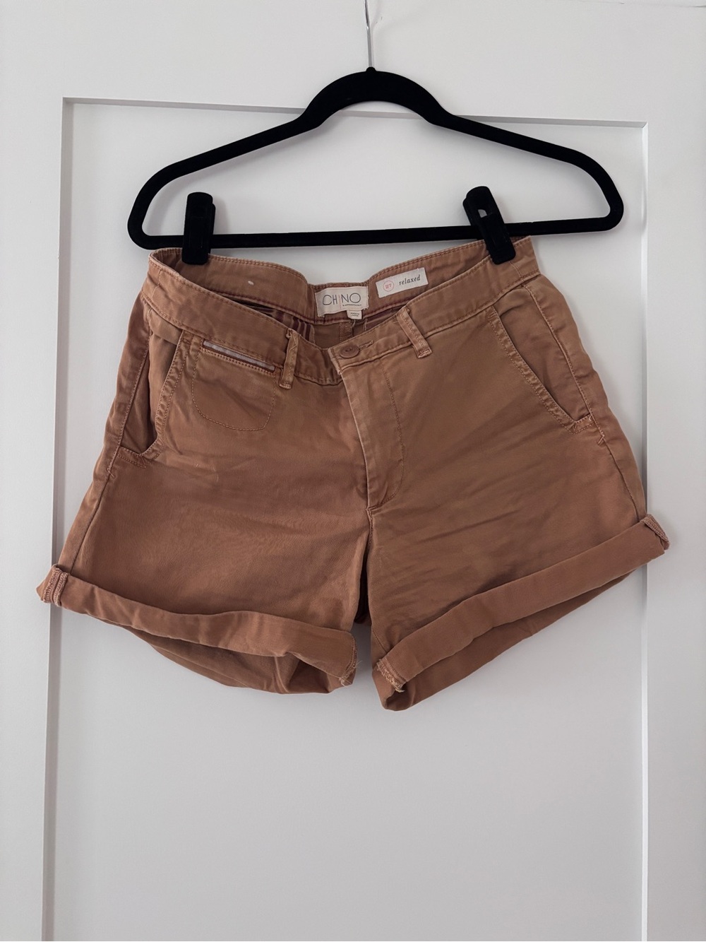 Anthropologie Tan Cuffed Chino Shorts